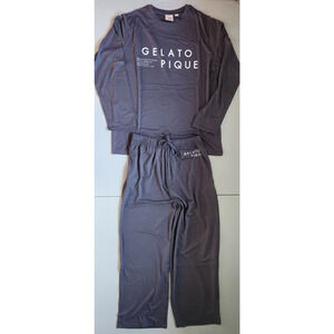 NWOT Gelato Pique Women's Long-sleeve loungewear Pajama Set One Size Grey #1H423
